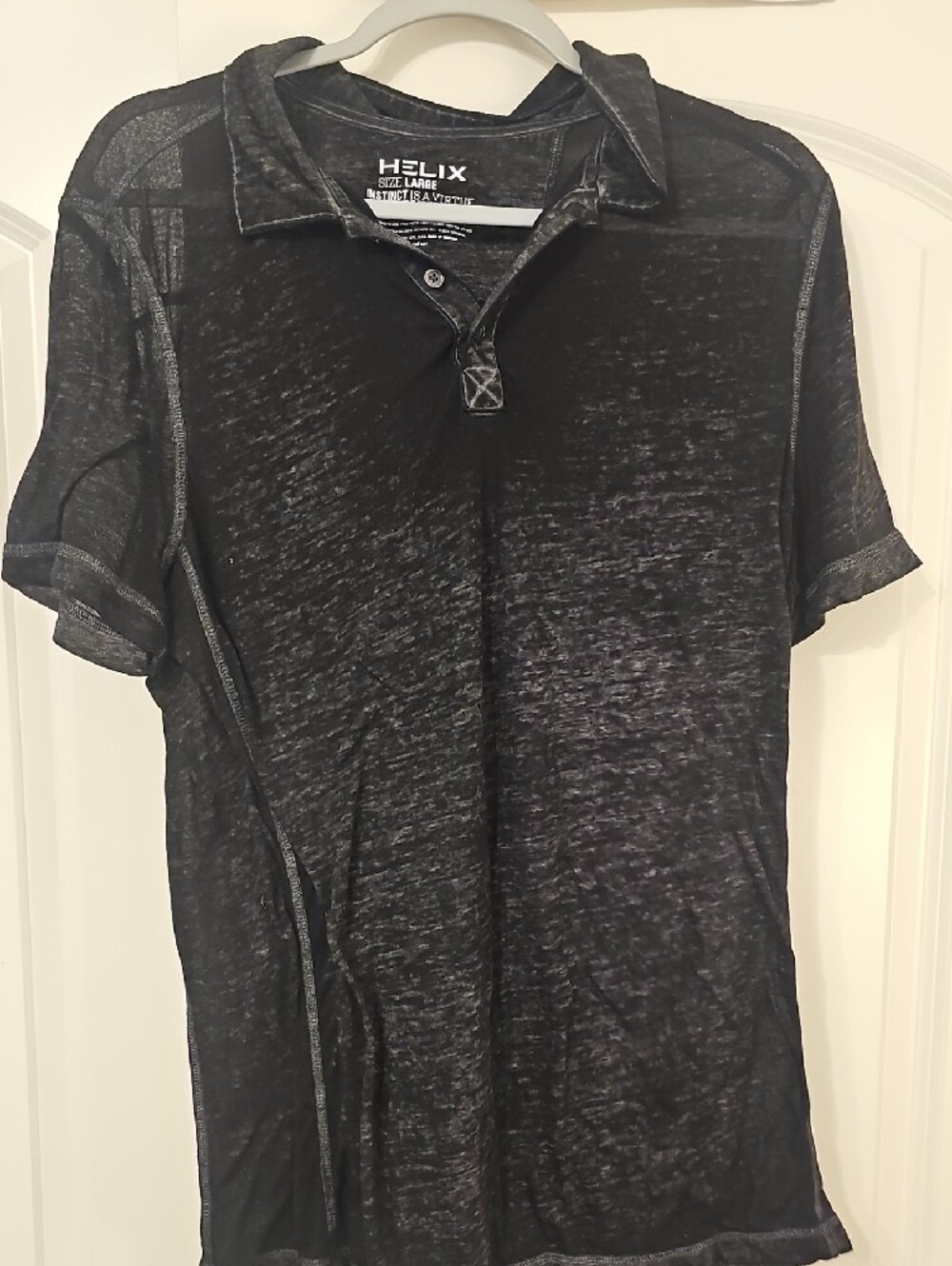 Helix Men’s Vintage Black Polo with Subtle Heathering